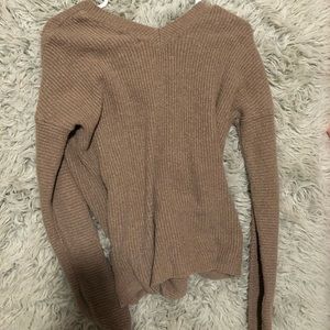 Crossed open back sweater
